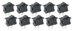Wippschalter Rechteckig, 10 Stück