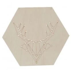 Holz-Stickbild Hirsch (21 X 18 Cm)