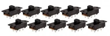 Miniatur-Schiebeschalter, 10 Stück (6 Anschlüsse)