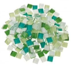 Mosaik Softglas, 200 G Grün-mix (10 X 10 Mm)