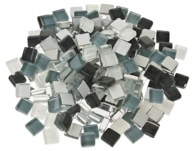Mosaik Softglas, 200 G Grau-mix (10 X 10 Mm)