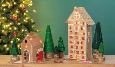 Kraftkarton-Häuschen, 6 Stück Blanko – Bild 2