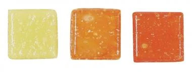 Mosaiksteine, 200 G Gelb/orange-mix (10x10mm) – Bild 2