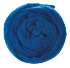 Schaf-Schurwolle Kammzug, 50 G Dunkelblau