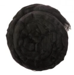 Schaf-Schurwolle Kammzug, 50 G Schwarz
