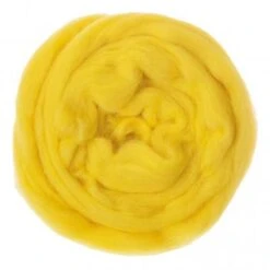 Schaf-Schurwolle Kammzug, 50 G Gelb