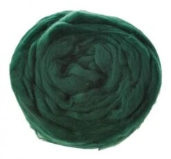 Schaf-Schurwolle Kammzug, 50 G Dunkelgrün