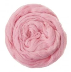 Schaf-Schurwolle Kammzug, 50 G Rosa