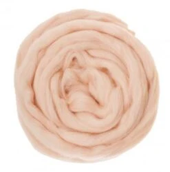 Schaf-Schurwolle Kammzug, 50 G Hautfarben Hell