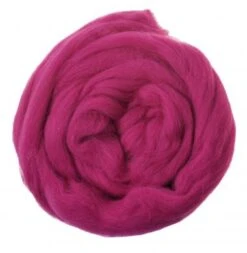 Schaf-Schurwolle Kammzug, 50 G Magenta