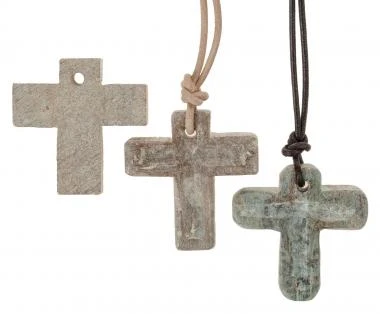 Speckstein Schmuck-Kreuz Mit Loch, Farbe Unverb. – Bild 5