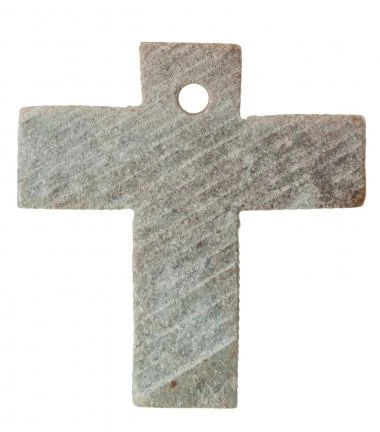 Speckstein Schmuck-Kreuz Mit Loch, Farbe Unverb. – Bild 2