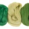 Merino-Kammzug Superfein, 5 Farben á 10g Grüntöne