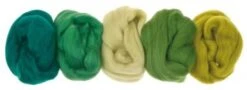Merino-Kammzug Superfein, 5 Farben á 10g Grüntöne