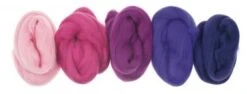 Merino-Kammzug Superfein, 5 Farben á 10g Pinktöne