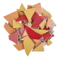 Mosaik Fliesen-Scherben, 1,7 Kg Gelb/orange/rotmix