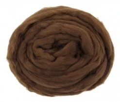 Schaf-Schurwolle Kammzug, 50 G Tabak