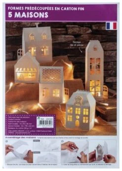 3D-Papierbausatz Häuser, 5 Stück