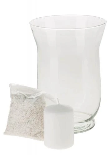 Glas-Windlicht Mit Sand Und Kerze, 3-teilig – Bild 2