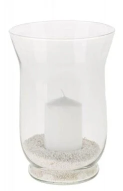 Glas-Windlicht Mit Sand Und Kerze, 3-teilig