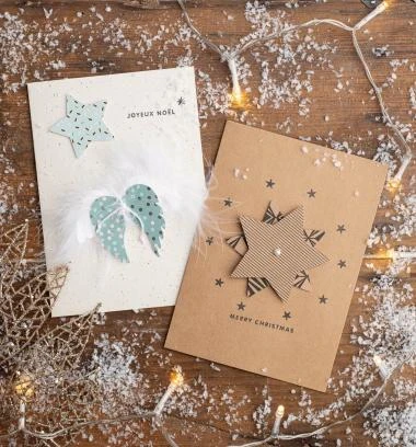 Kartenset Recyclingpapier,10er-Set Elfenbein C7/A7 – Bild 3