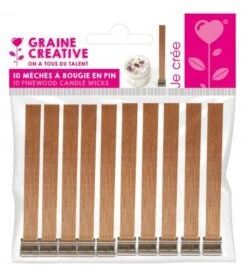 Holzdochte Mit Metallhalter, 10 Stück