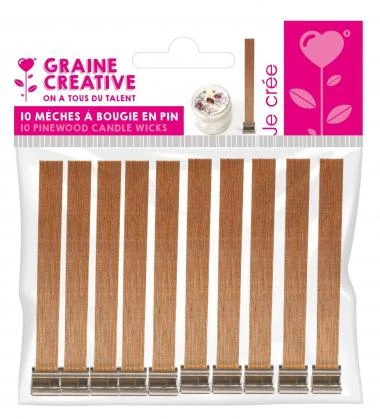 Holzdochte Mit Metallhalter, 10 Stück