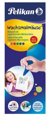 Wachsmalmäuse, 6er-Set