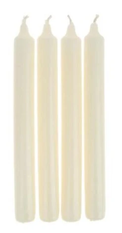 Tafelkerzen, 4 Stück Ecru (21 X 195 Mm)