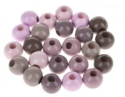 Makramee Holzperlen, 24 Stück Rosatöne (25 Mm)