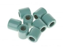 Makramee Holzperlen, 8 Stück Türkis (17x17mm)