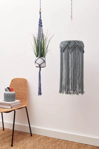 Makramee Holzperlen, 8 Stück Petrol (20x24mm) – Bild 3