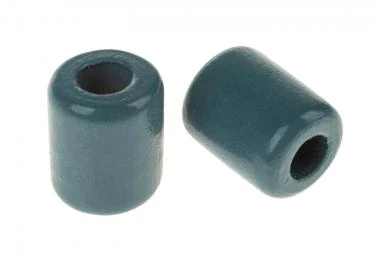 Makramee Holzperlen, 8 Stück Petrol (20x24mm) – Bild 2