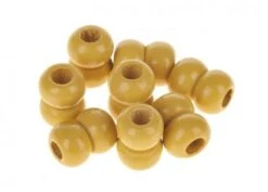 Makramee Holzperlen, 8 Stück Dunkelgelb (17x22mm)