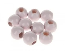 Makramee Holzperlen, 10 Stück Rosa (20 Mm)
