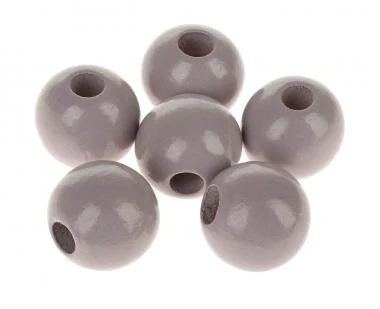 Makramee Holzperlen, 6 Stück Lila-hellgrau (30mm)