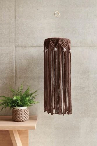 Makramee Holzperlen, 6 Stück Lila-hellgrau (30mm) – Bild 3