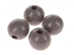 Makramee Holzperlen, 4 Stück Lila-dkl.grau (35mm)
