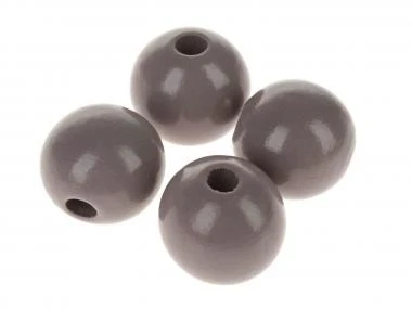 Makramee Holzperlen, 4 Stück Lila-dkl.grau (35mm)