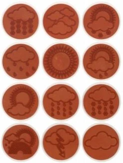 Riesenstempel, 12er-Set Wetter (75 Mm)