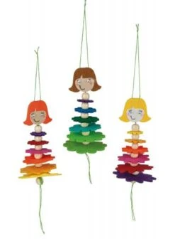 Filzanhänger Blumenmädchen, 3er-Set