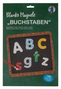 Blanko Magnete-Buchstaben, 100er-Set Weiß