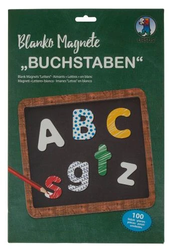 Blanko Magnete-Buchstaben, 100er-Set Weiß