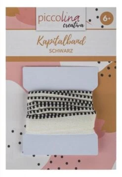 Kapitalband, 1 M Schwarz/weiß (11 Mm)