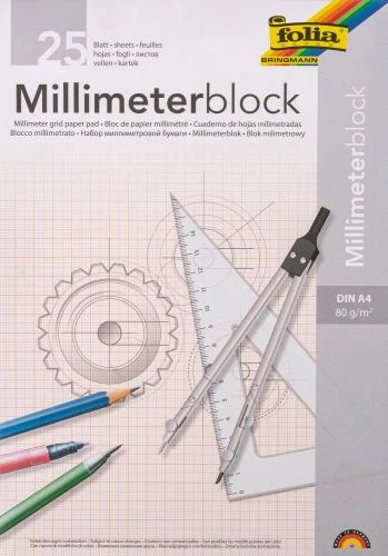 Millimeterblock TZ, 25 Blatt 80 G (DIN A4)