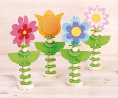 Bastelset Filzblumen, 4er-Set – Bild 3