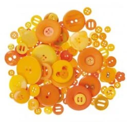 Kunststoff-Knöpfe, 100 G Orangetöne