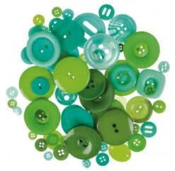 Kunststoff-Knöpfe, 100 G Grüntöne
