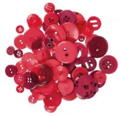 Kunststoff-Knöpfe, 100 G Rottöne
