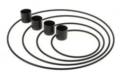 Metallringe-Kerzenhalter, 4er-Set Schwarz